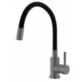 ESKO. Смеситель для кухни, ESKO K44Grafit Snake гибкий излив, графит