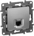 Розетка компьютерная Legrand / Легранд Etika, RJ-45, категория 5e, одноместная цвет алюминий, 672441 / электроустановочное оборудование (комплект из 2 шт)