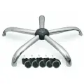 Усиленная крестовина для кресла Хромированная 700мм до 150 кг с набором прорезиненных роликов