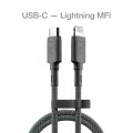 Кабель COMMO Range Cable USB-C — Lightning MFI, 1.2 м, Приглушённо-серый