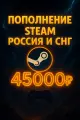 Подарочная карта Steam Игры и счёт,45000 руб, для России и СНГ