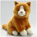 Игрушка мягконабивная натуралистичная LEOSCO Котенок сидящий 19 см рыжий