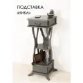 Подставка для цветов деревянная напольная Glider Ника, 40x40 см, 3 полки, вес 17,2 кг, цвет серый