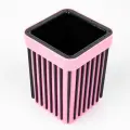 Стакан канцелярский квадратный, пластиковый, разборный, розовый цвет, 95 x 80 мм