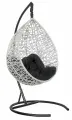 Подвесное кресло-кокон VALENCIA серый + каркас (черная подушка Relax)