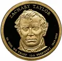 США 1 доллар dollar 2009 S Proof Закари Тейлор 12-й президент США знак монетного двора SСан-Франциско, Медь