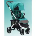 Коляска прогулочная Baballo 2024 всесезонная для путешествий, цвет изумрудный на белой раме