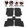 Комплект ковриков EVA/ЭВА для FORD FOCUS II Рестайлинг, (Форд Фокус 2 Рестайлинг), 2008-2011 гг, с 3Д лапой, черный ромб с черным кантом
