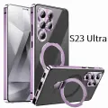 Двусторонний защитный чехол для Samsung Galaxy S23 Ultra (Самсунг Галакси S23 Ультра), Полная защита 360 магнитной подставкой Magsafe Чехол, фиолетовый