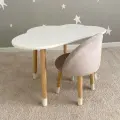 Детский стол Облако белый + Мягкий стульчик Серый
