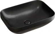 Накладная раковина Ceramicanova Element CN6055MB 50 фарфоровая, без отверстия под смеситель, раковина для ванной, 50 см, прямоугольная, черная