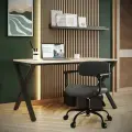 Кресло компьютерное офисное Eco-Office KOLIN W-231, стул крутящийся на колесиках, Тёмно-серая ткань