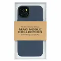 Чехол с MagSafe для iPhone 13 оригинальная кожа MAG NOBLE COLLECTION — Тёмно Синий
