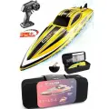 Радиоуправляемый катер HJ toys / HongXunJie Chasing Waves с сумкой (41 см, 35 км/ч) - HJ818-YELLOW-BAG
