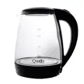 Чайник электрический Qually ZY-303/308 1500Вт 1,8л, стекло, черный