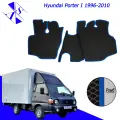 Коврики EVA/ЕВА/ЭВА для Hyundai Porter I Хендай портер 1996 - 2010 черный-синий