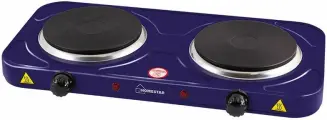 Настольная плита Homestar Электрическая настольная плита Homestar HS-1104 008751 47 см, 2 конфорки, синий