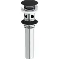 Донный клапан для раковины Damixa Option 210610300 с переливом, черный, матовый, с системой клик-клак, из нержавеющей стали