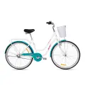 Велосипед Аист Avenue + корзина м (рама 17, белый/бирюзовый)
