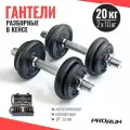 Гантели разборные ProRun, 20 кг, чугунные, в кейсе