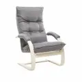 Кресло для отдыха дома на даче Leset Монако, Слоновая кость, ткань рогожка Malmo 90 серая