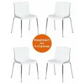 Комплект стульев TetChair SKALBERG (mod. C-084-A) IKEA, 4 шт, для кухни пластиковый на балкон, белый/хром