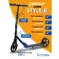 Самокат 2-х колесный серия STYLE-B регулировка высоты руля, нагрузка до 100 кг, колеса PU 200 мм, черно-синий