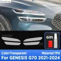 Для GENESIS G70 2021-2024 2023, внешняя фара автомобиля, передняя лампа против царапин, прозрачная защитная пленка из ТПУ, аксессуары, Transparent, A