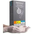 Перчатки смотровые Benovy Nitrile MultiColor текстурированные на пальцах, 50 пар, размер: M, цвет: белый, 10 уп.