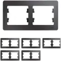 Рамка Schneider Electric Glossa двухместная горизонтальная графит (комплект из 5 шт.)