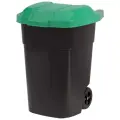 Бак для мусора Альтернатива, на колесах, 65 л, черно-зеленый