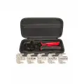 Пресс-клещи с набором матриц CTD+5 серия QUICK PRO для опрессовки разъемов, втулочных, изол. и неизол. наконечников