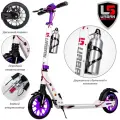 Городской самокат US Scooter Disk Brake Urban с ручным дисковым тормозом, амортизаторами и бутылкой NEW 2025 Бело-фиолетовый