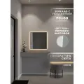 Зеркало с подсветкой в алюминиевой раме настенное ONE MARKET 70х60 см. Свет: Теплый Белый 3000К. Серебро