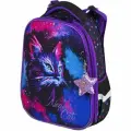 Ранец BRAUBERG PREMIUM, 2 отделения, с брелком, Neon cat, 38х29х16 см, 271352