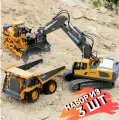 KNOW EASY-Комплект строительной техники из сплава с дистанционным управлением 2 в 1: экскаватор, самосвал.