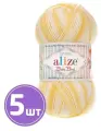 Пряжа Alize Baby best batik (6661 желтый-белый), 5 шт. по 100 г, Alize