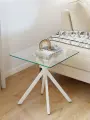 Журнальный столик, JZQ8500-W, 45 x 45 x 52 см, закаленное стекло / металл
