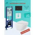 Унитаз AZUMA Primavera Tornado 3.0, подвесной, антигрязевой, с узкой инсталляцией, + клавиша смыва.