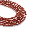 Яшма красная, бусины для рукоделия, галтовка 6-8 мм, на нитке от 45 шт