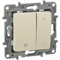 Регулятор Legrand Etika, 2 клавиши, IP20, ABS пластик, серый