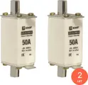 Вставка плавкая EKF / ЕКФ ППН-33, габарит 00С 50А 660В, fus-33/100/50 / предохранитель (комплект из 2 шт)