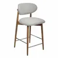 Стул полубарный Bradex Home Lucas 3 серый букле с ножками цвета орех