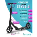 Самокат 2-х колесный серия STYLE-B регулировка высоты руля, нагрузка до 100 кг, колеса PU 200 мм, черно-фиолетовый