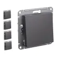 5 шт. Systeme Electric AtlasDesign Базальт Переключатель 1-клавишный, сх.6, 10АХ, механизм, ATN001461
