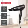 Фен Redmond RF-538 черный, полноразмерный, 2200 Вт, подача холодного воздуха, турмалиновая ионизация, шнур - 1.8 м