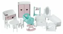 Мебель для кукольного домика Лолли розовая, бирюзовая