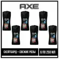 Комплект 6 шт, Гель для душа Axe Скейтборд и свежие роза, 6 шт. по 250 мл.