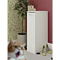 Тумба в прихожую узкая напольная Rick Wood,20х74х40 см, Белый цвет