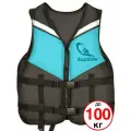 SupSafe спасательный жилет до 100 кг, 50-52 черный; бирюзовый